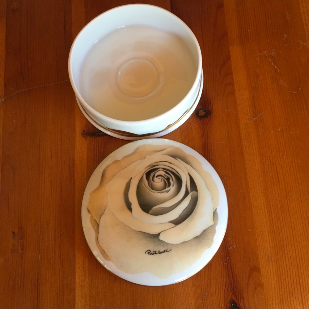 Vintage Roberto Cavalli Dark Lady Rose Limoges France Porcelain Trinket Box